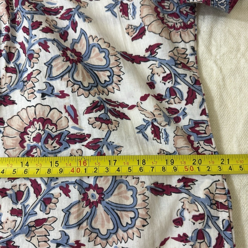 La Cera Bohemian Dress Womens M Floral Midi Pockets Boho Beach Vacation Summer - Picture 9 of 11